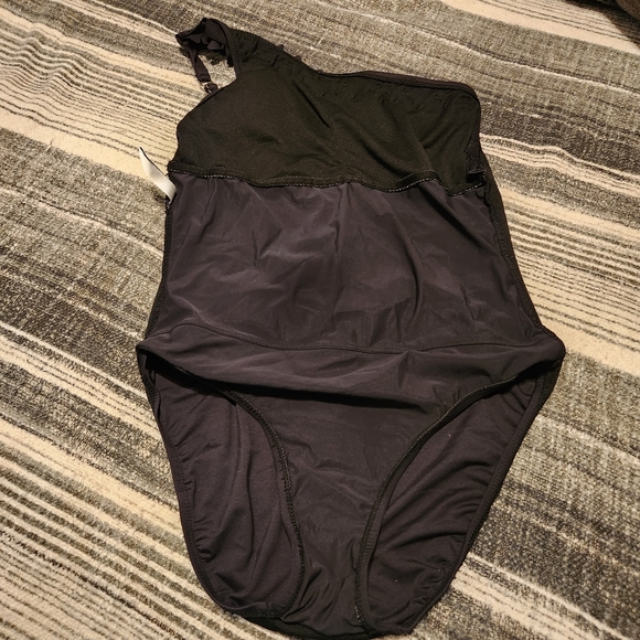 Kenneth Cole one shoulder one piece bathing suit swimwear 8-10 floral ruffle - Picture 10 of 13